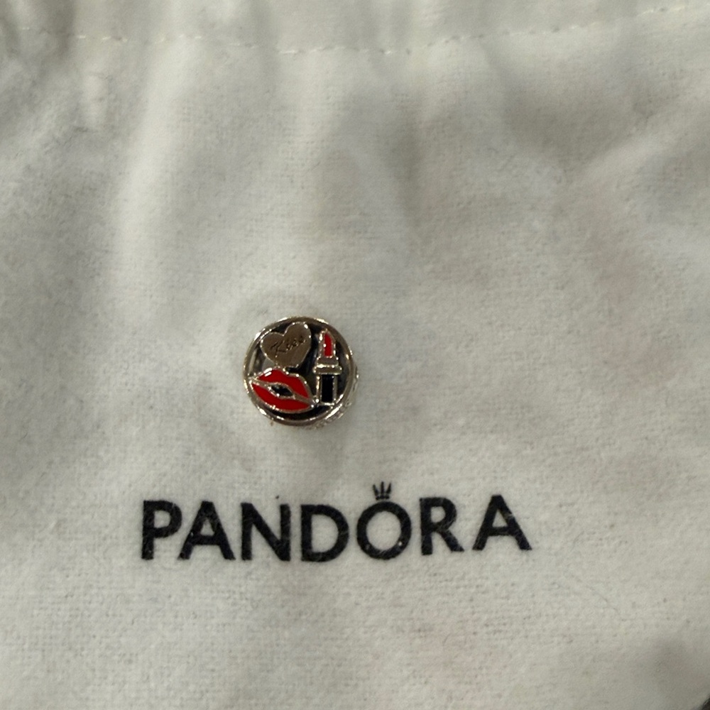 Pandora Silver and Red Charm Makeup Charm